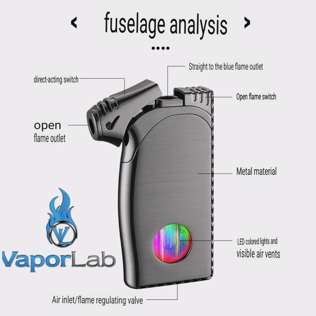 korek api 2in1 bara las biru dan api lilin keren besi unik ada indikator gas isi ulang jet torch flame lighter gift box