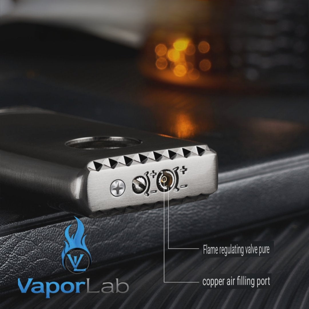 korek api 2in1 bara las biru dan api lilin keren besi unik ada indikator gas isi ulang jet torch flame lighter gift box