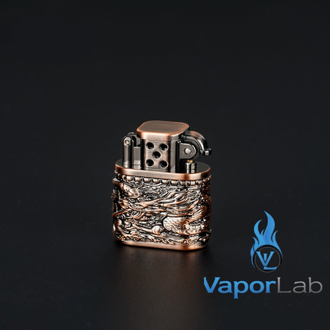 korek api minyak sumbu kapas mini vintage oil kerosene classic lighter logo naga dragon ukiran dengan giftbox
