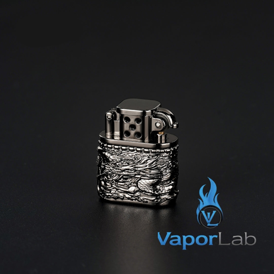 korek api minyak sumbu kapas mini vintage oil kerosene classic lighter logo naga dragon ukiran dengan giftbox
