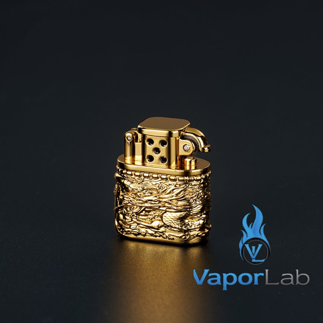 korek api minyak sumbu kapas mini vintage oil kerosene classic lighter logo naga dragon ukiran dengan giftbox