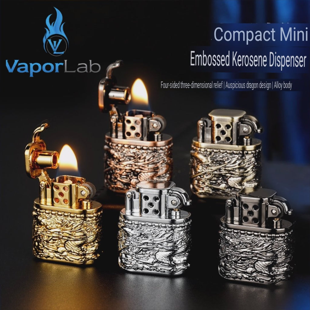 korek api minyak sumbu kapas mini vintage oil kerosene classic lighter logo naga dragon ukiran dengan giftbox