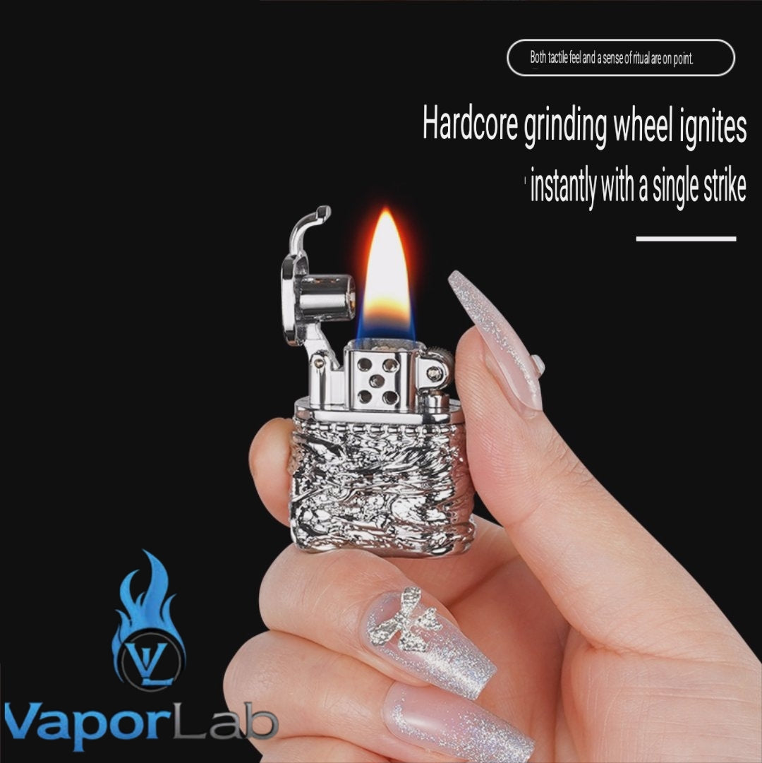 korek api minyak sumbu kapas mini vintage oil kerosene classic lighter logo naga dragon ukiran dengan giftbox