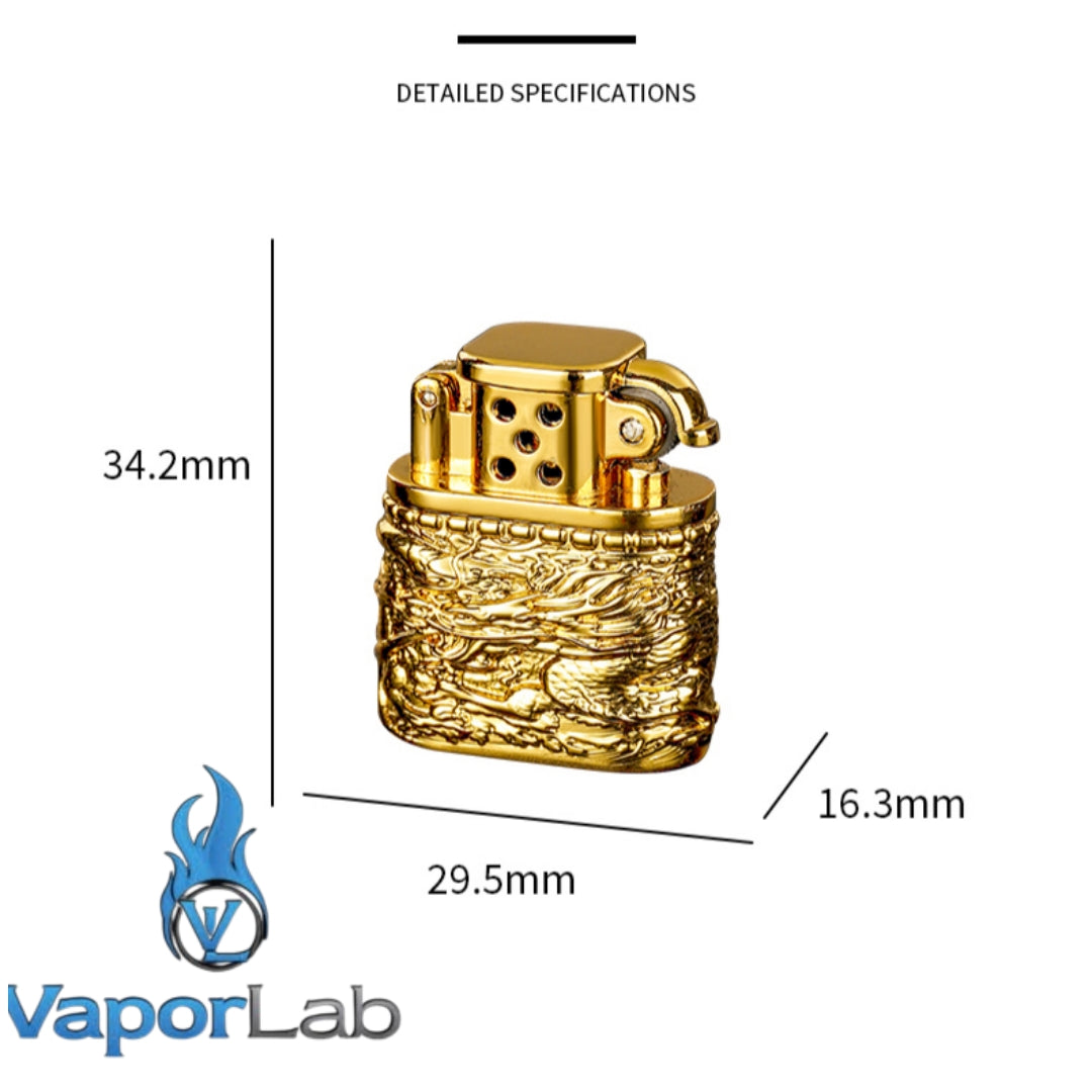 korek api minyak sumbu kapas mini vintage oil kerosene classic lighter logo naga dragon ukiran dengan giftbox