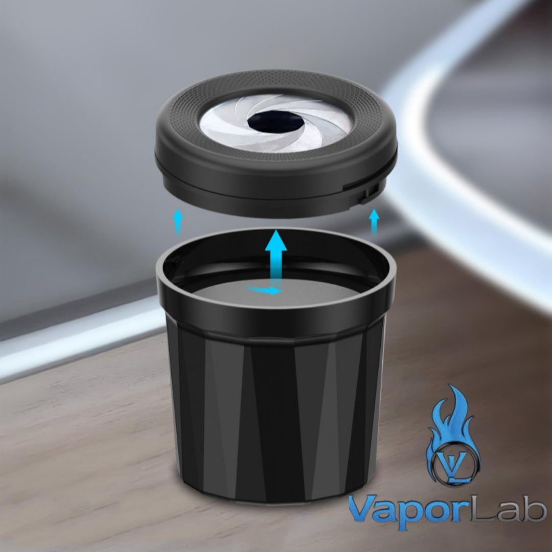 asbak mobil portable sistem tutup putar rotating inner metal car ashtray anti berantakan dengan penutup putar besi