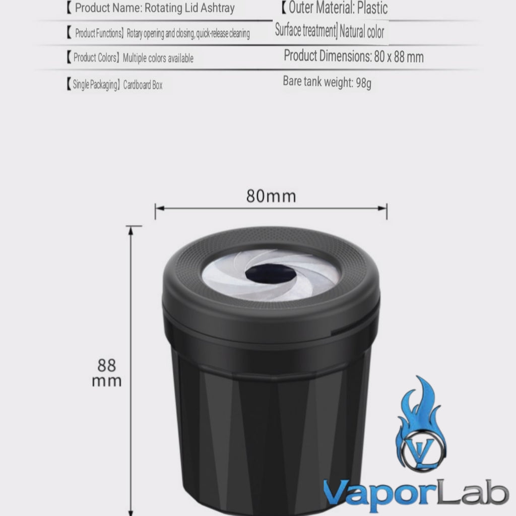 asbak mobil portable sistem tutup putar rotating inner metal car ashtray anti berantakan dengan penutup putar besi