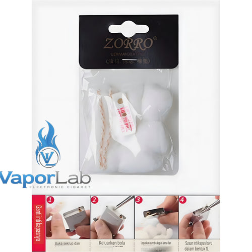 kapas sumbu merk zorro original wick cotton felt sparepart aksesoris untuk korek api minyak zippo oil lighter replacement parts