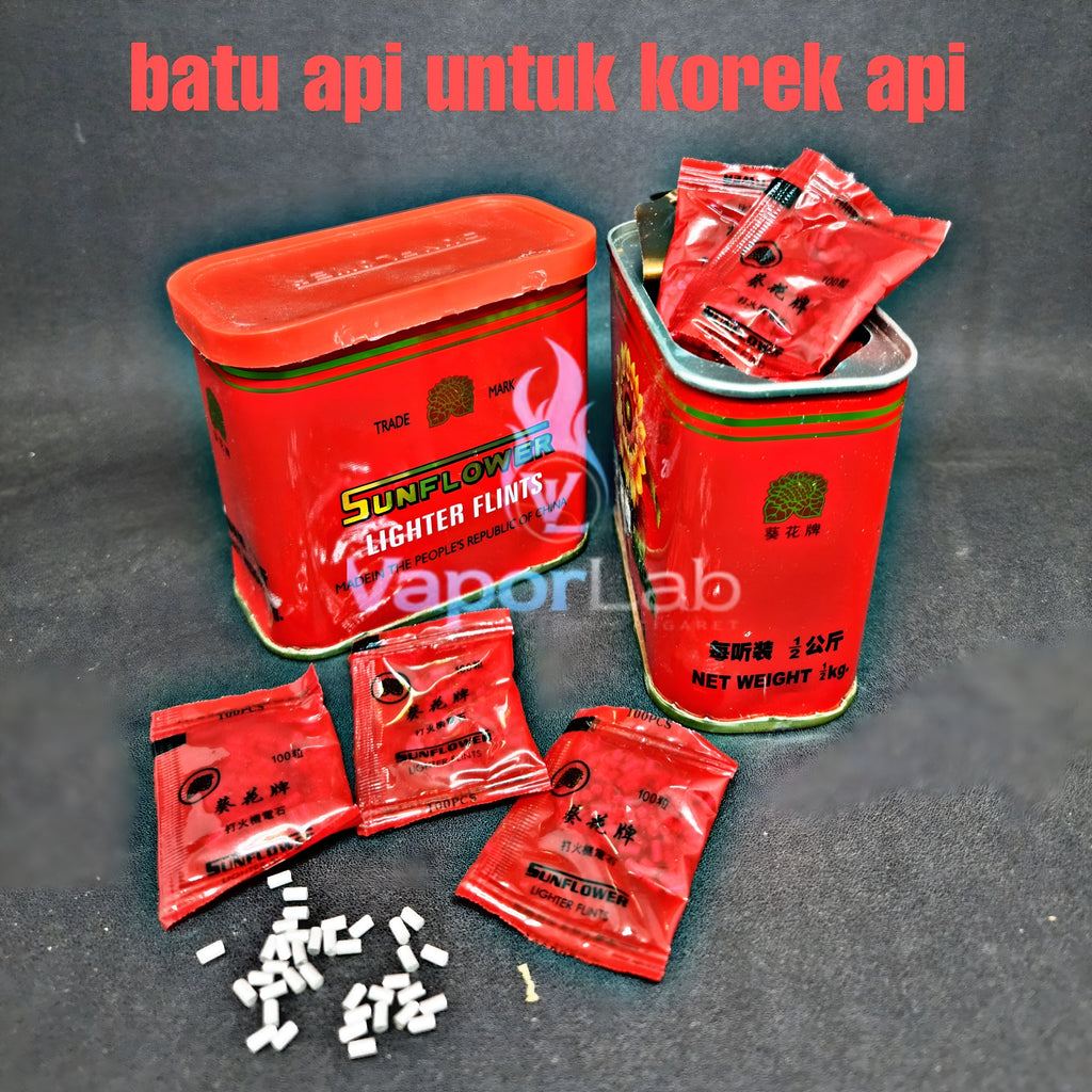 Batu api silver per sachet ukuran 4mm untuk pengganti pemantik korek api roda replacement flint for lighters merk sunflower