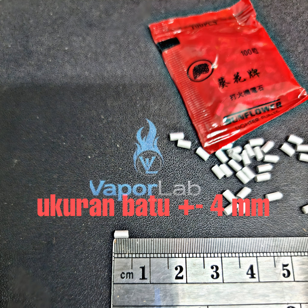 Batu api silver per sachet ukuran 4mm untuk pengganti pemantik korek api roda replacement flint for lighters merk sunflower