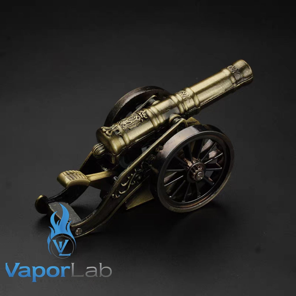korek api pajangan antik unik model meriam bahan besi gas bisa diisi ulang nyala bara canon classic gas lighter display 3844