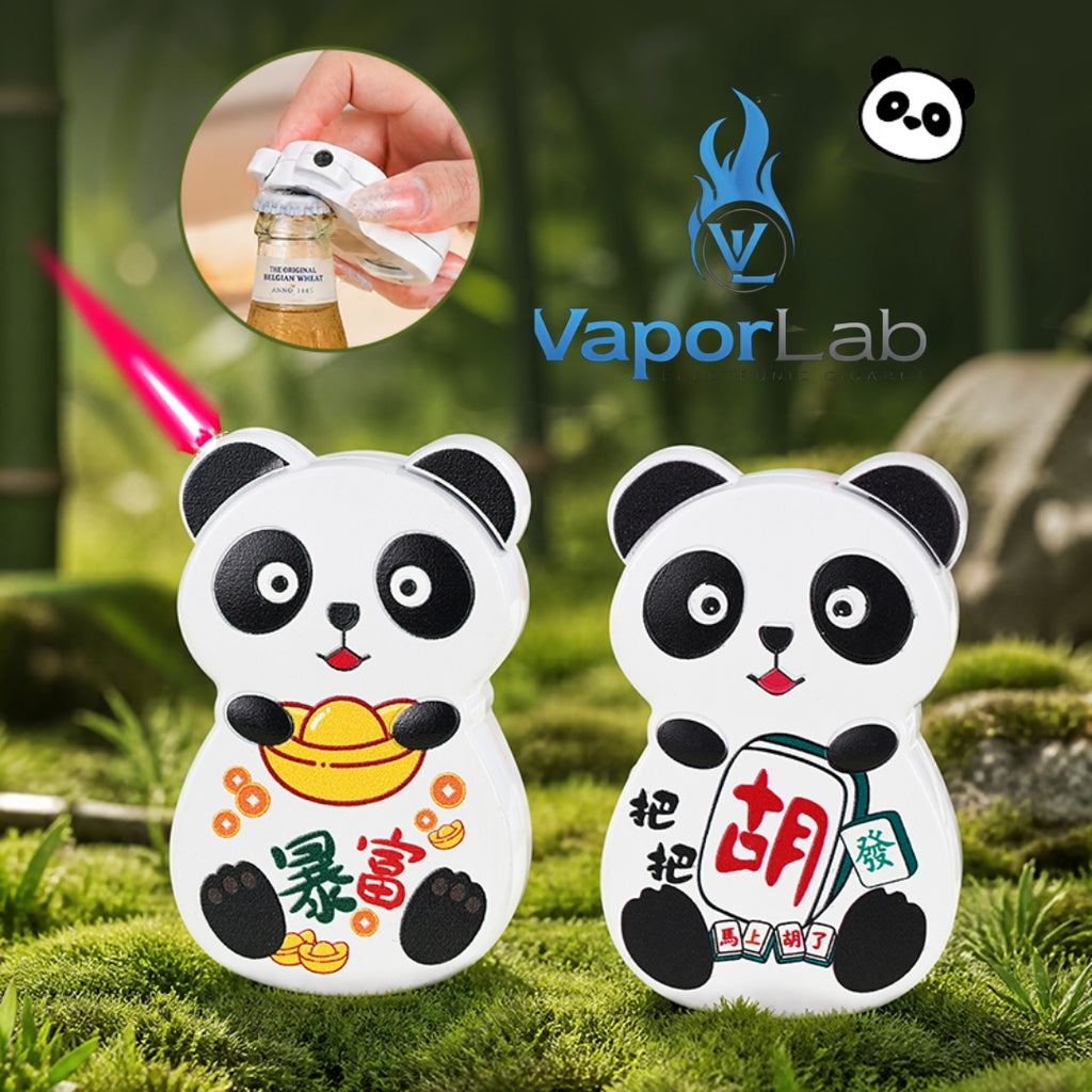 korek api lucu gas mudah diisi ulang ada bukaan botol model panda motif unik dengan indikator gas kaca 3850