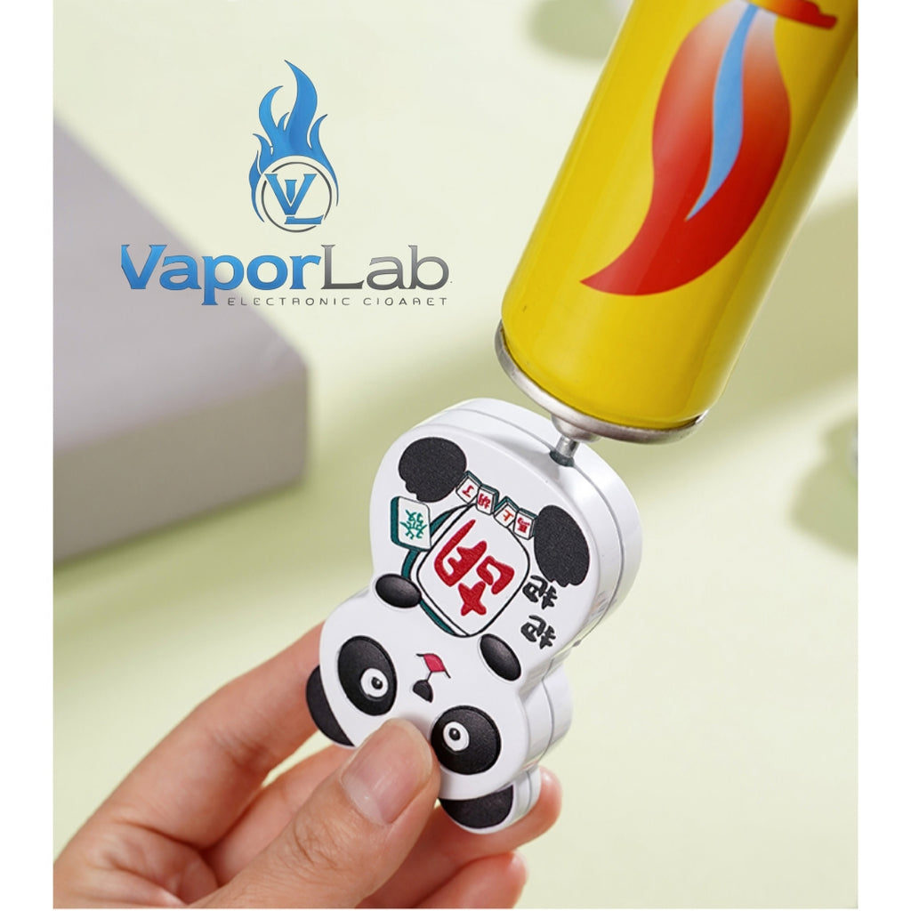 korek api lucu gas mudah diisi ulang ada bukaan botol model panda motif unik dengan indikator gas kaca 3850