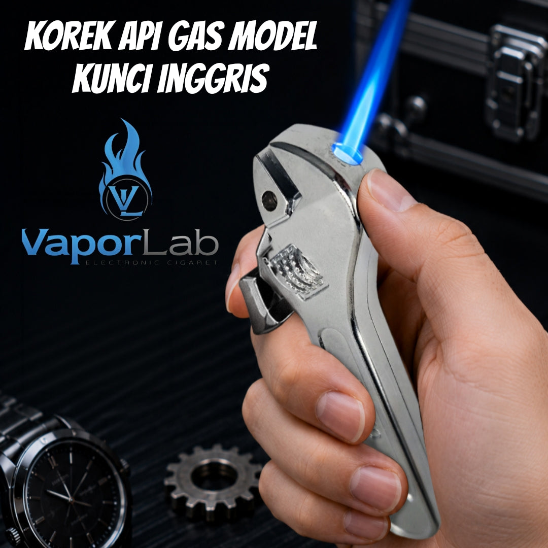 korek api besi lucu unik model kunci inggris gas mudah diisi ulang fun metal wrench refillable gas lighter 3848