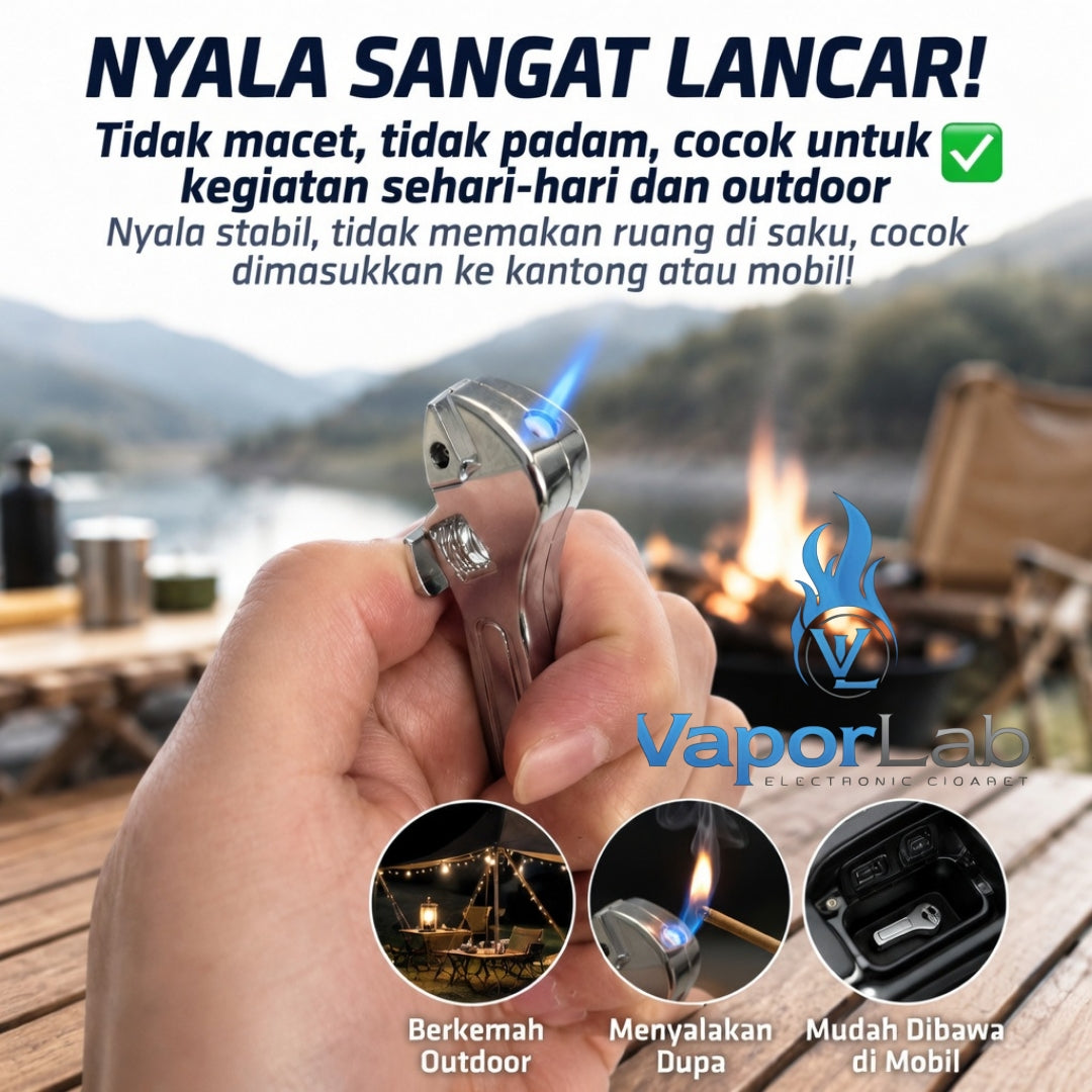 korek api besi lucu unik model kunci inggris gas mudah diisi ulang fun metal wrench refillable gas lighter 3848