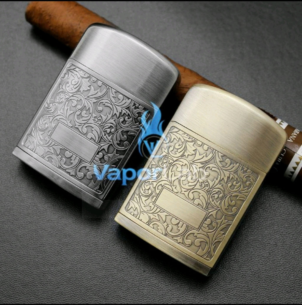 mancis korek api bara isi ulang gas BROAD batik jet torch refillable gas metal lighter classic design
