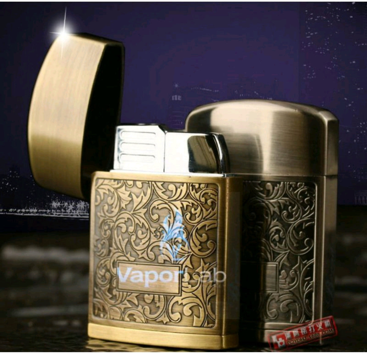 mancis korek api bara isi ulang gas BROAD batik jet torch refillable gas metal lighter classic design