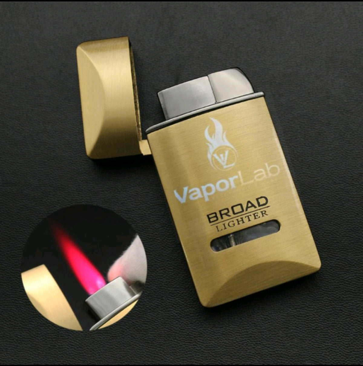 mancis korek api bara merah isi ulang gas BROAD jet torch refillable gas metal lighter BD226 dengan indikator kaca