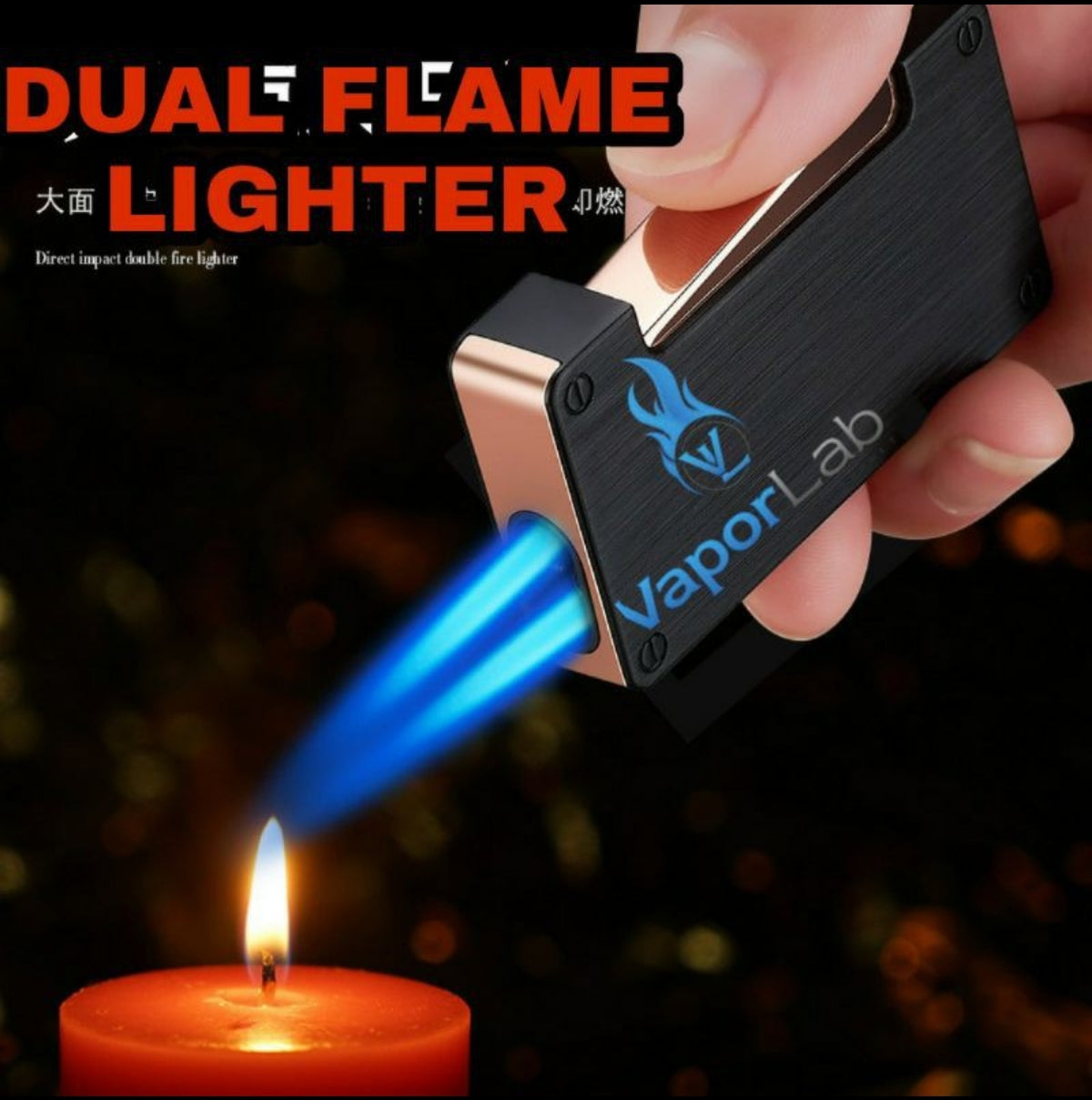 mancis korek api bara dua mata las unik dual flame jet torch refillable gas lighter polos