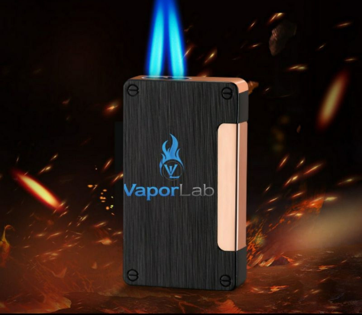 mancis korek api bara dua mata las unik dual flame jet torch refillable gas lighter polos
