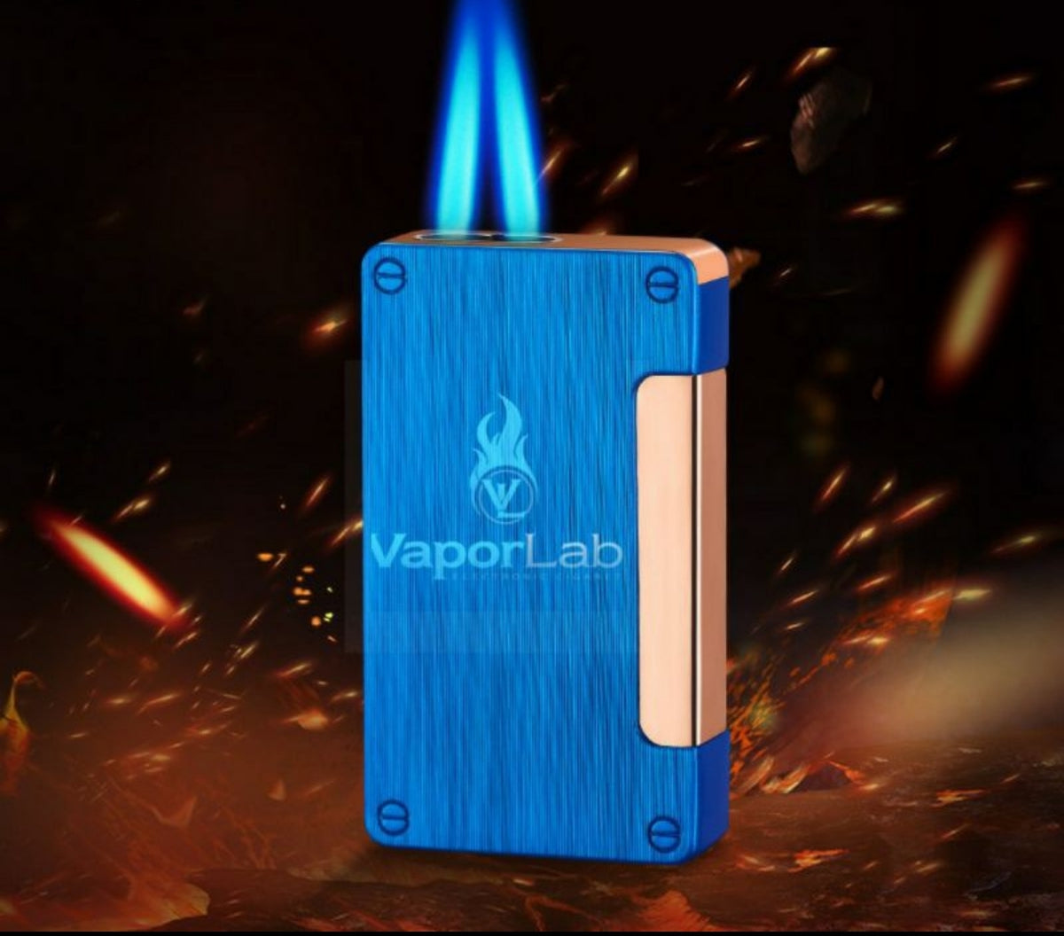mancis korek api bara dua mata las unik dual flame jet torch refillable gas lighter polos