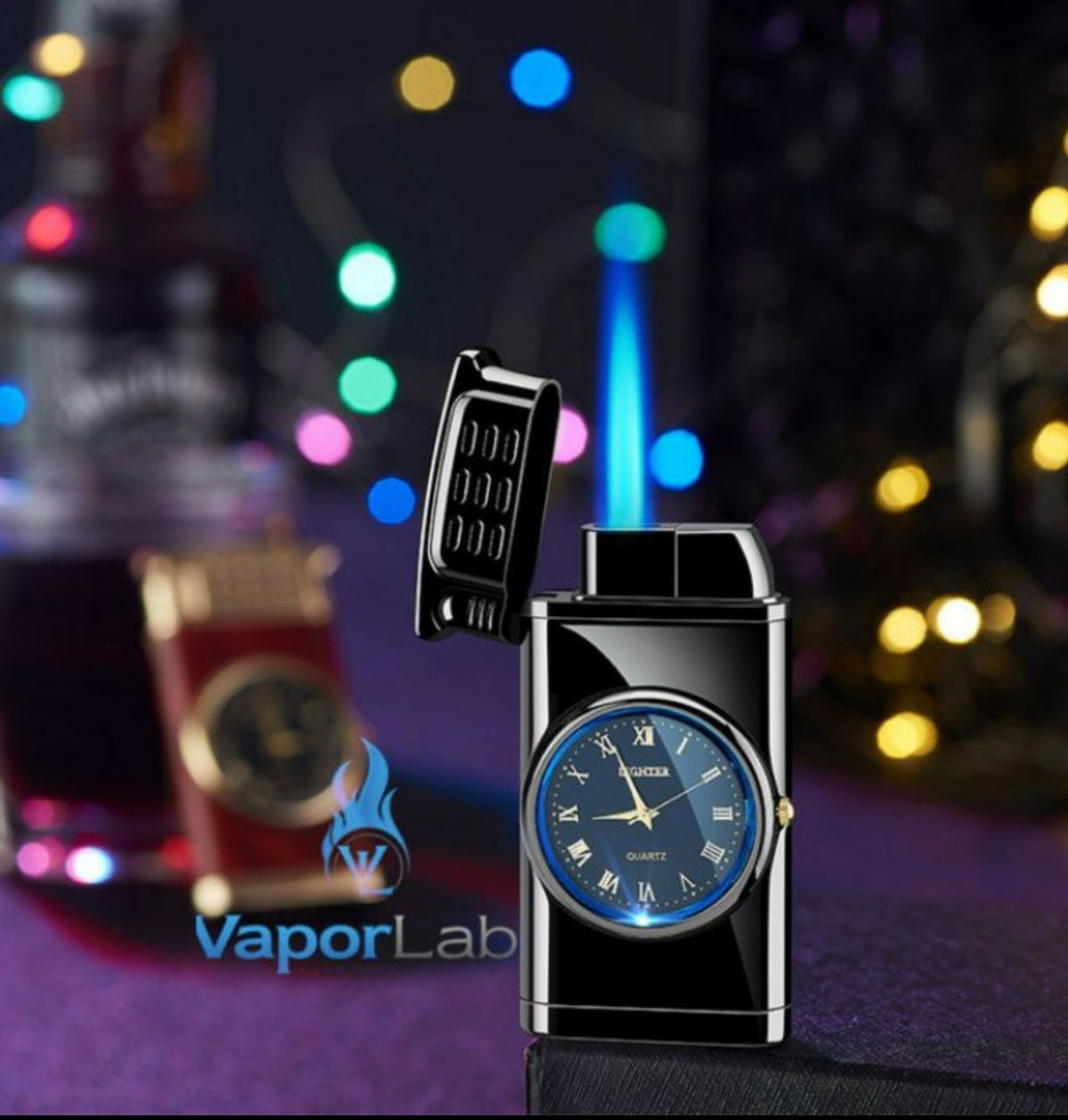 korek api gas bisa isi ulang bara las model jam watch refillable gas lighter unik elegant