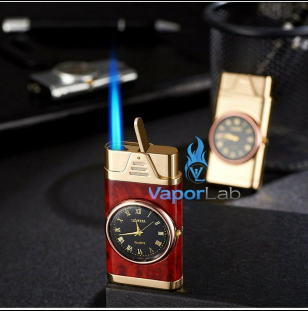 korek api gas bisa isi ulang bara las model jam watch refillable gas lighter unik elegant