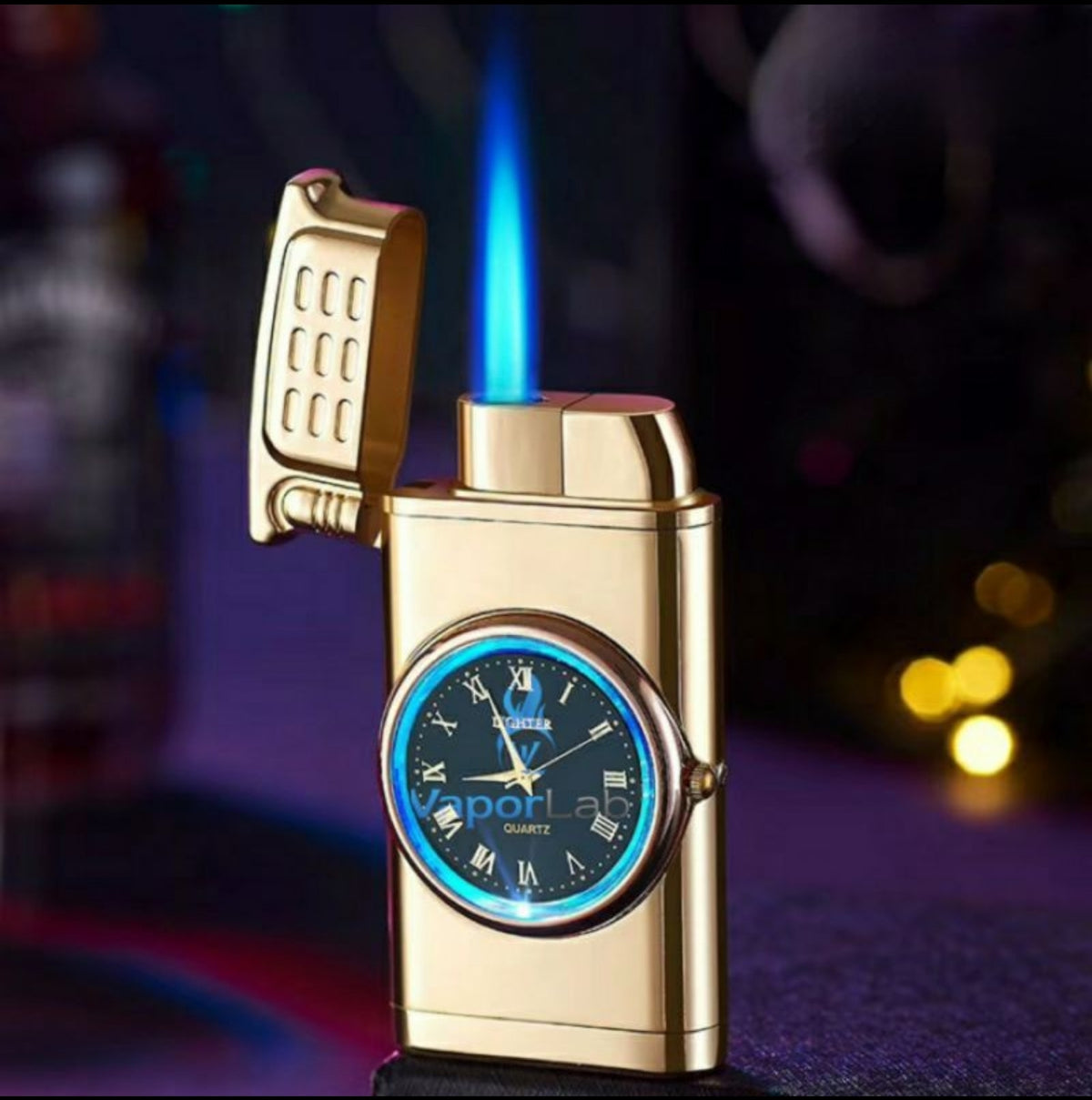 korek api gas bisa isi ulang bara las model jam watch refillable gas lighter unik elegant