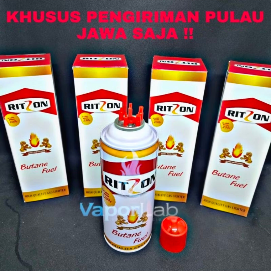 gas isi ulang korek api merk ritson 230 gram gas butane refill lighter