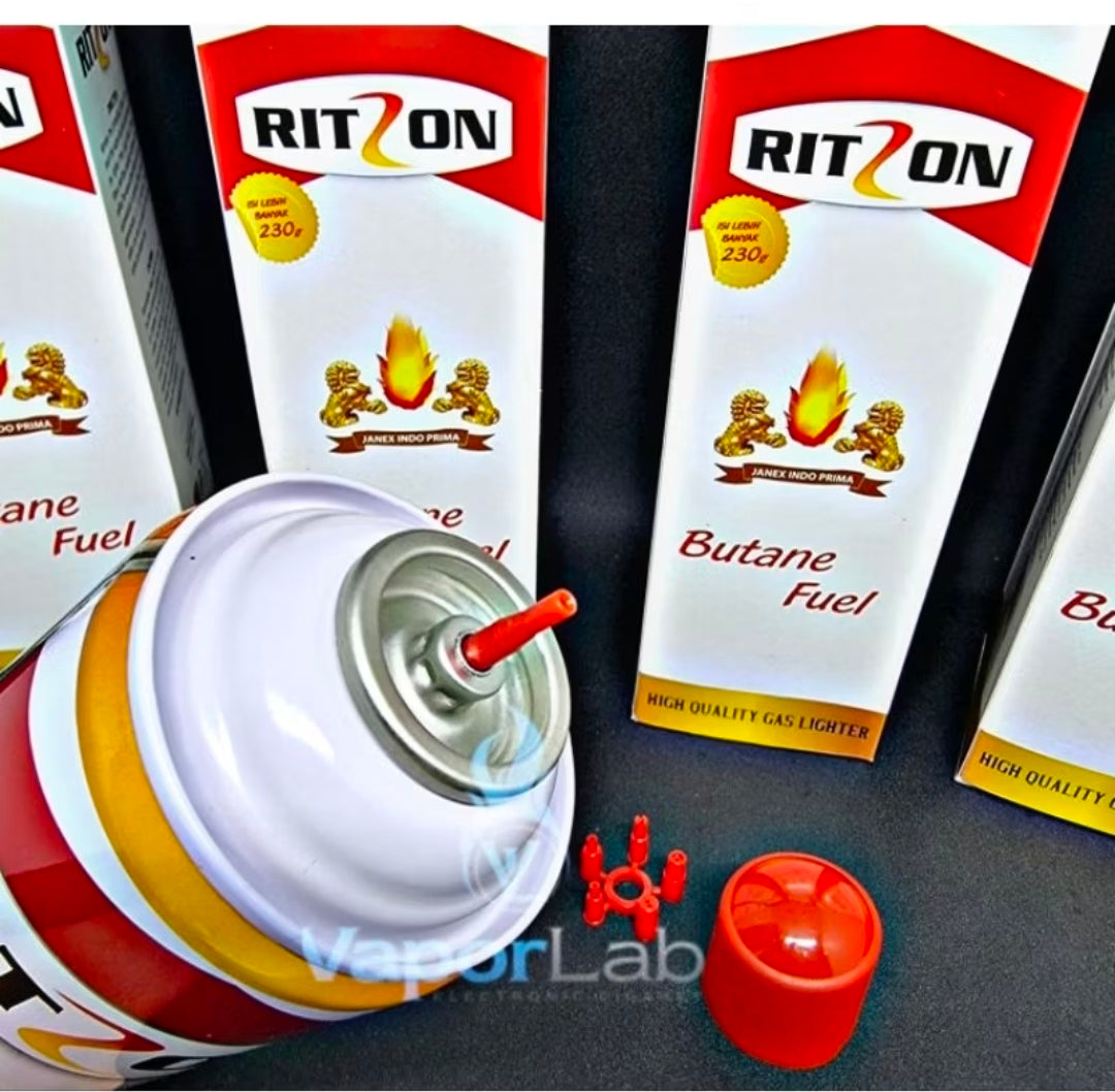 gas isi ulang korek api merk ritson 230 gram gas butane refill lighter