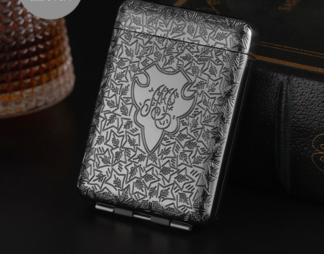 kotak tempat simpan rokok slim atau reguler size vintage metal cigarette case model peaky blinders retro metal design