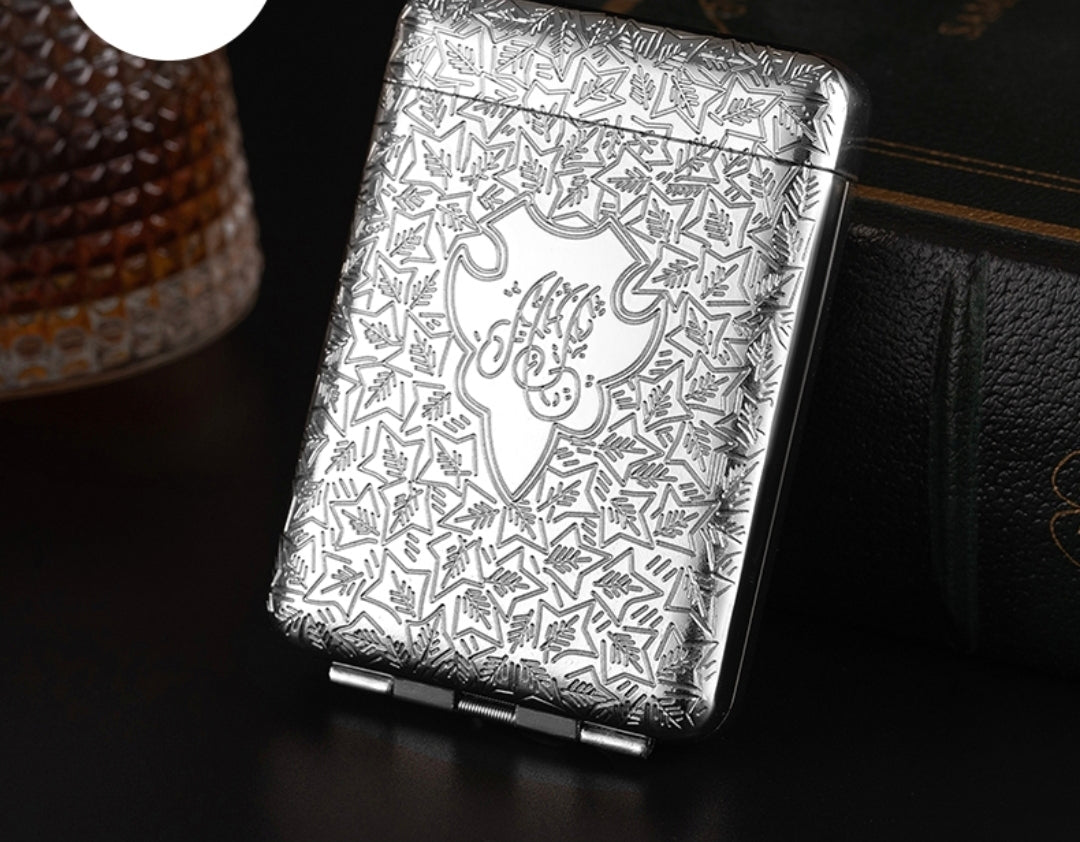 kotak tempat simpan rokok slim atau reguler size vintage metal cigarette case model peaky blinders retro metal design
