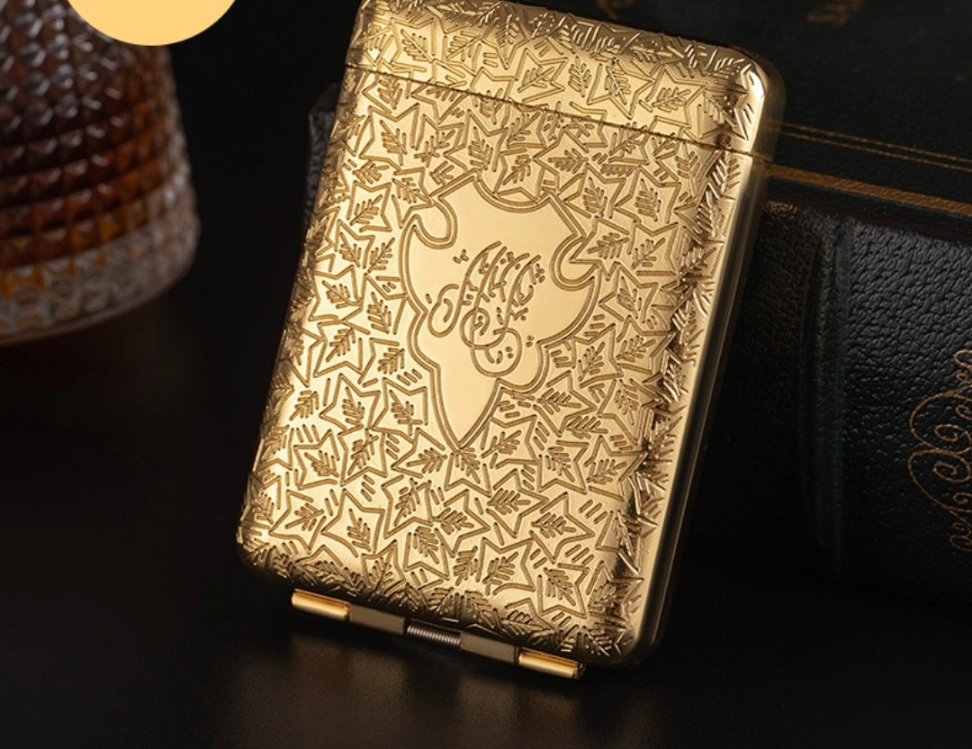 kotak tempat simpan rokok slim atau reguler size vintage metal cigarette case model peaky blinders retro metal design