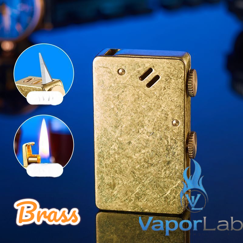 korek api klasik vintage sumbu minyak dengan tombol auto eject kerosene oil lighter dengan pisau mini cutter kemasan giftbox duesouth