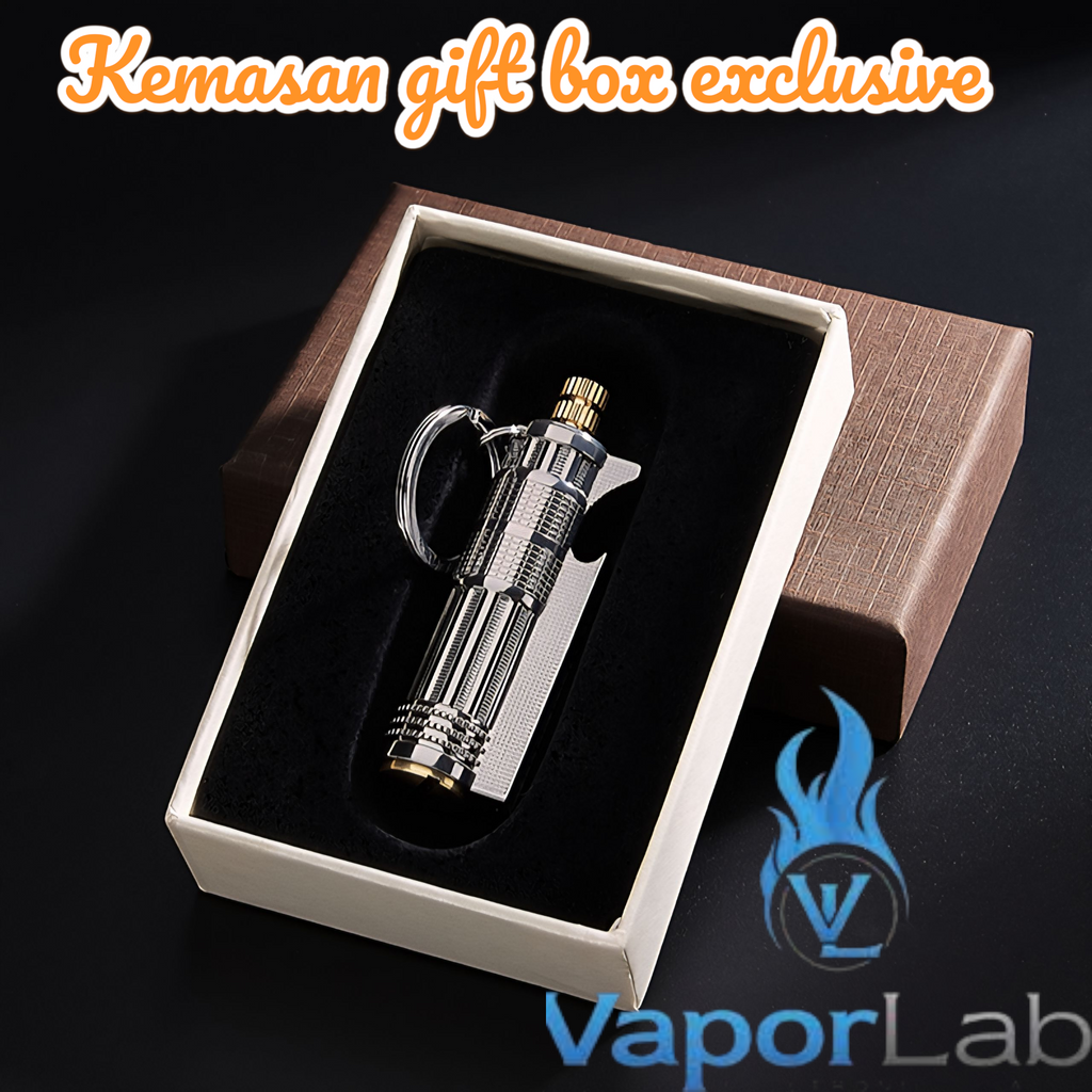 korek api klasik roda sumbu minyak gesek samping vintage kerosene oil lighter gantungan kunci BOBANG with giftbox