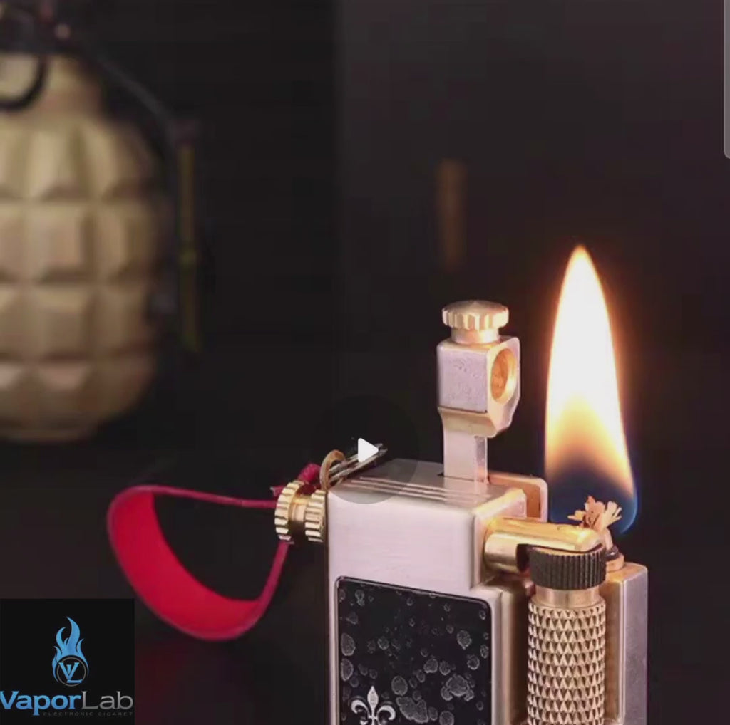 korek api classic pakai sumbu refill minyak vintage mini key chain oil lighter CHIEF 715 with gift box dan gantungan kunci