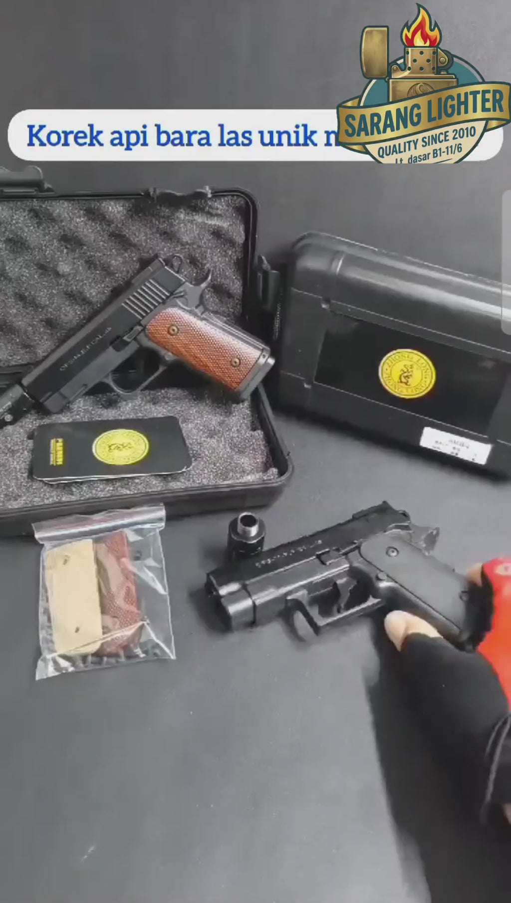 korek api gas bara las model replika pistol glok 1911 hellcat mini gun jet torch refillable gas lighter with tactical giftbox display
