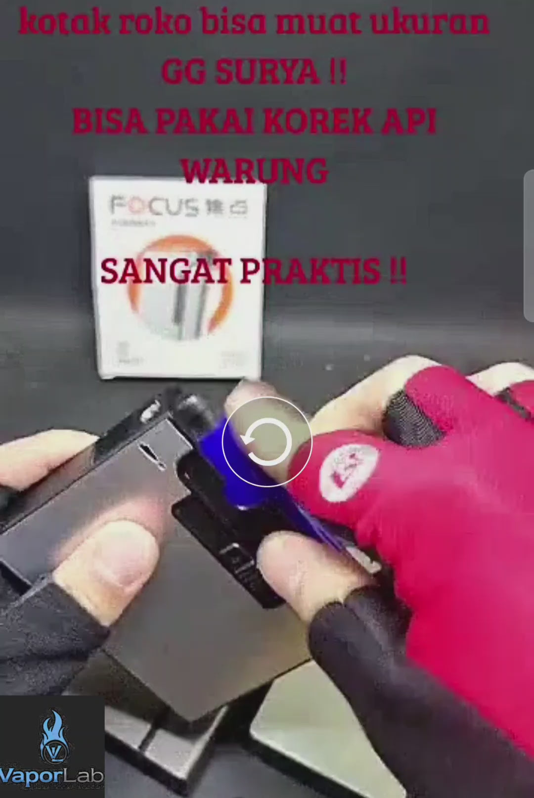 kotak box tempat simpan rokok merk focus YH117 muat 16 batang gg surya cigarette case lighter plus korek api disposable lighter