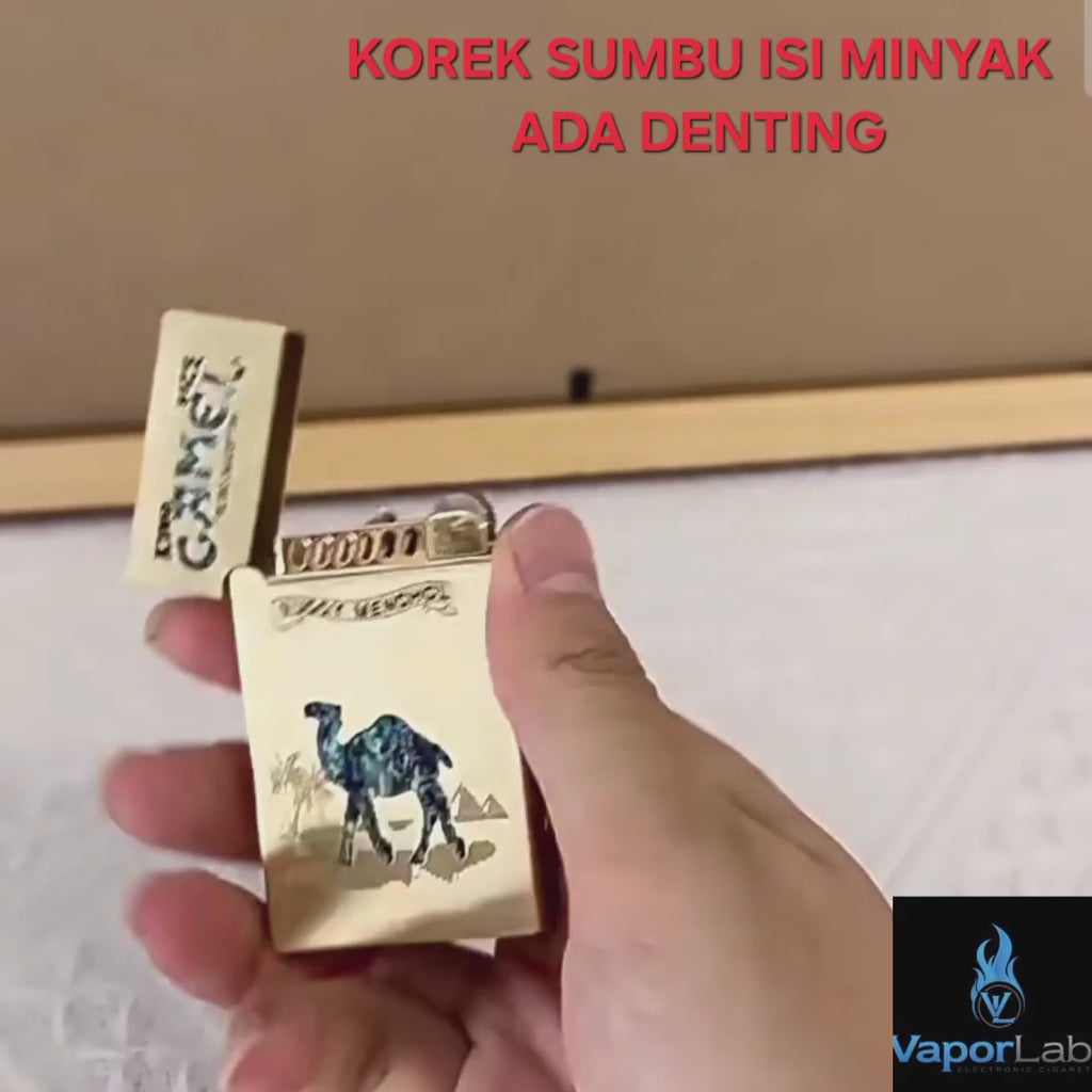 mancis korek api besi klasik pakai roda dan sumbu refill minyak vintage classic oil lighter metal ada denting ding sound