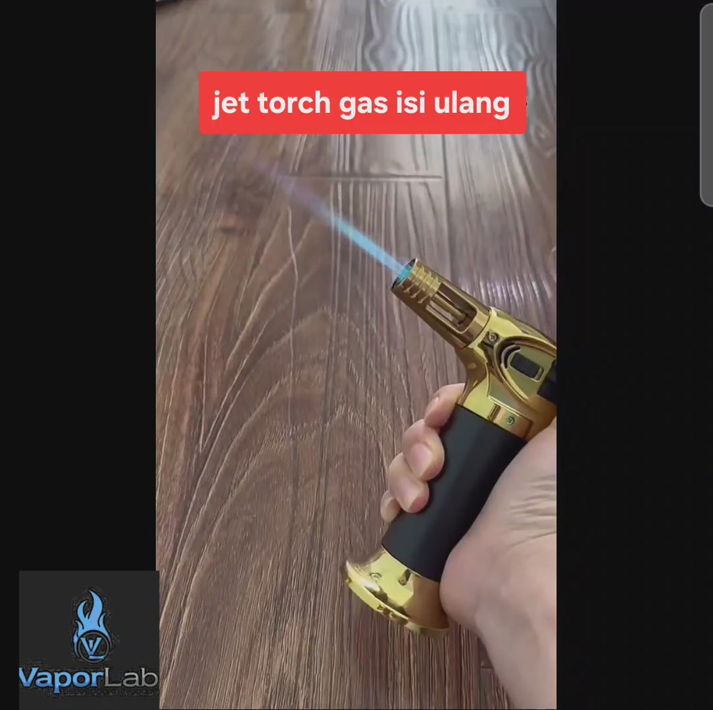korek api bara las biru jet torch gas lighter bisa di lock cocok untuk cigar bbq masak light welding