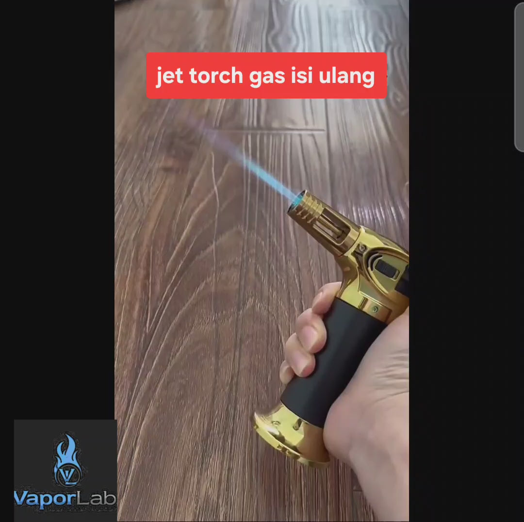 korek api bara las biru jet torch gas lighter bisa di lock cocok untuk cigar bbq masak light welding