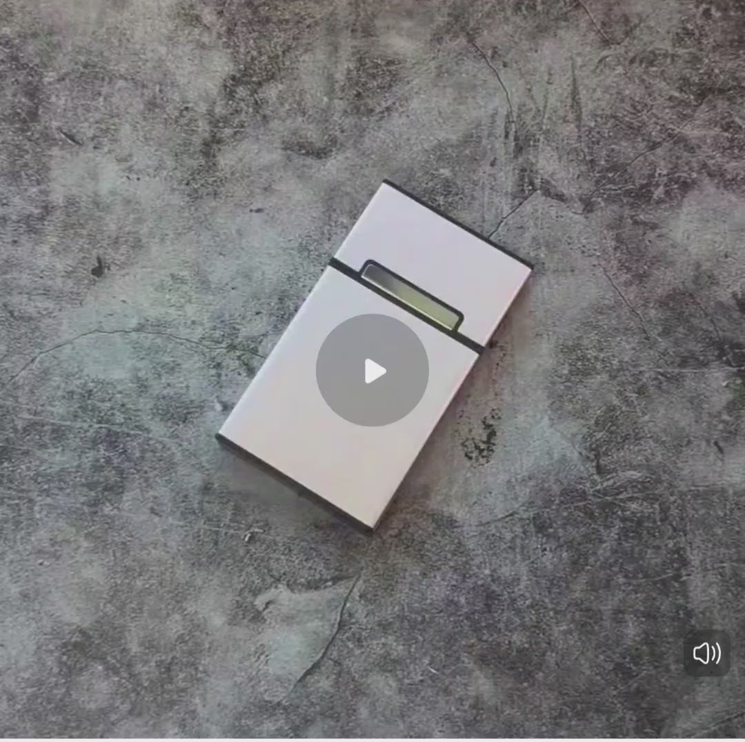 kotak box tempat simpan rokok ukuran slim panjang 20 batang cigarette case lapisan luar metal