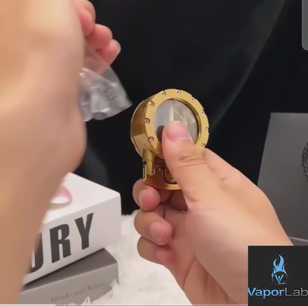 korek api klasik dengan kaca bulat transparant sumbu isi minyak vintage retro oil lighter giftbox