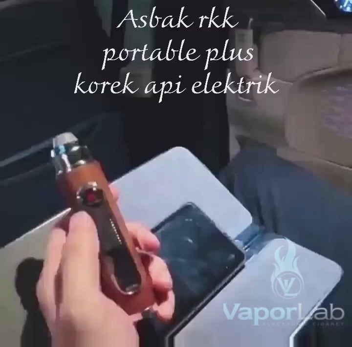 asbak rokok portable holder plus korek api elektrik usb charger lighter handheld ashtray cigarette holder bisa cuci ulang model kayu elegant 3438