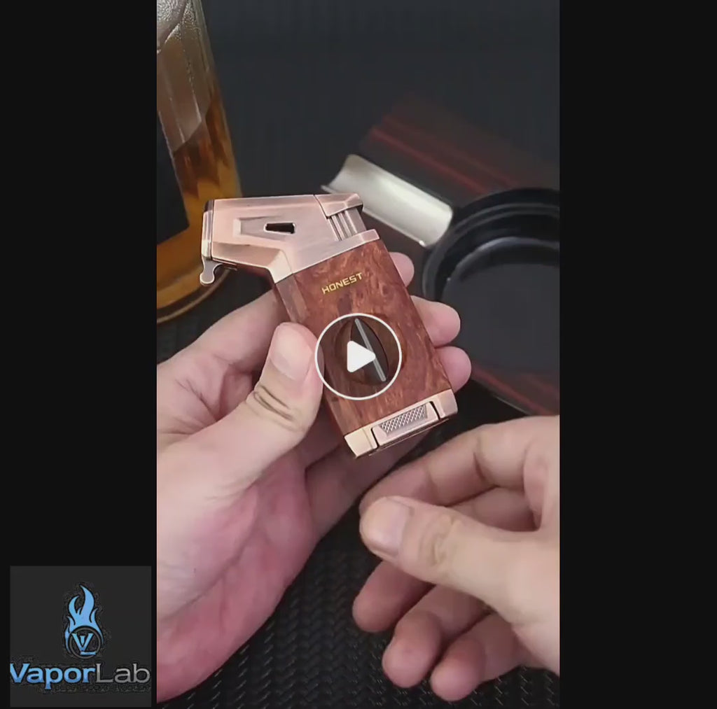 korek api cerutu bara las HONEST dengan pemotong cigar cutter jet torch refillable gas lighter for cigar