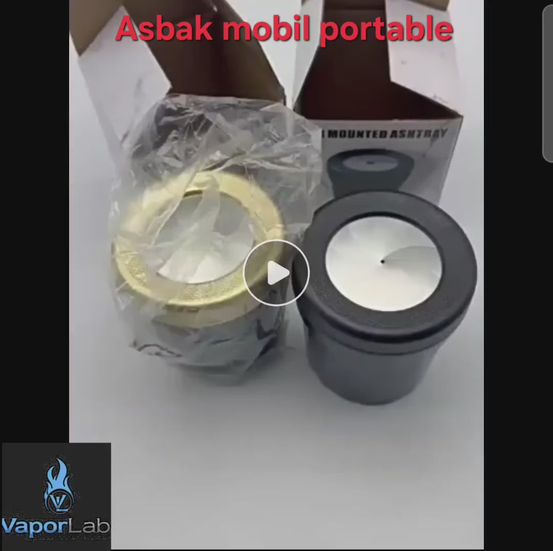asbak mobil portable sistem tutup putar rotating inner metal car ashtray anti berantakan dengan penutup putar besi