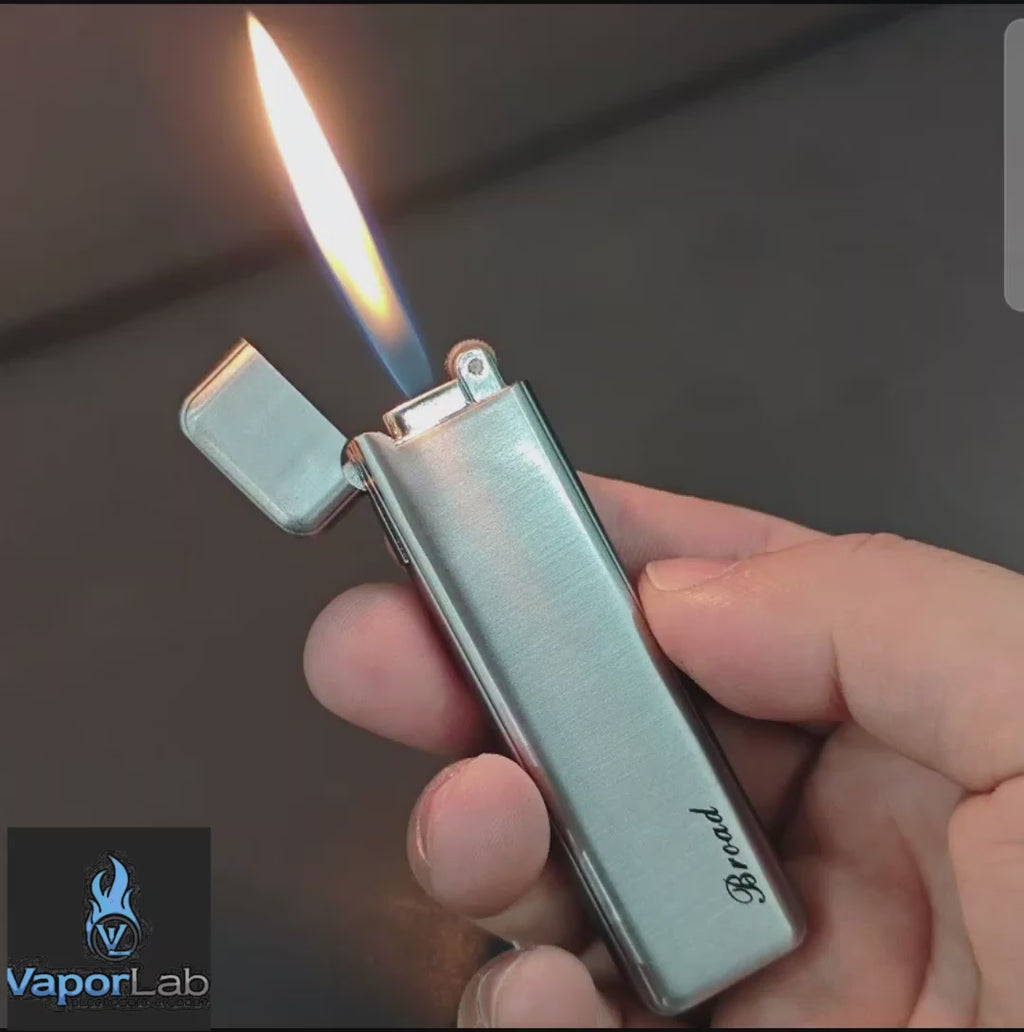 korek api besi slim design gas mudah diisi ulang pemantik roda batu api classic slim refillable gas lighter BROAD original 3921