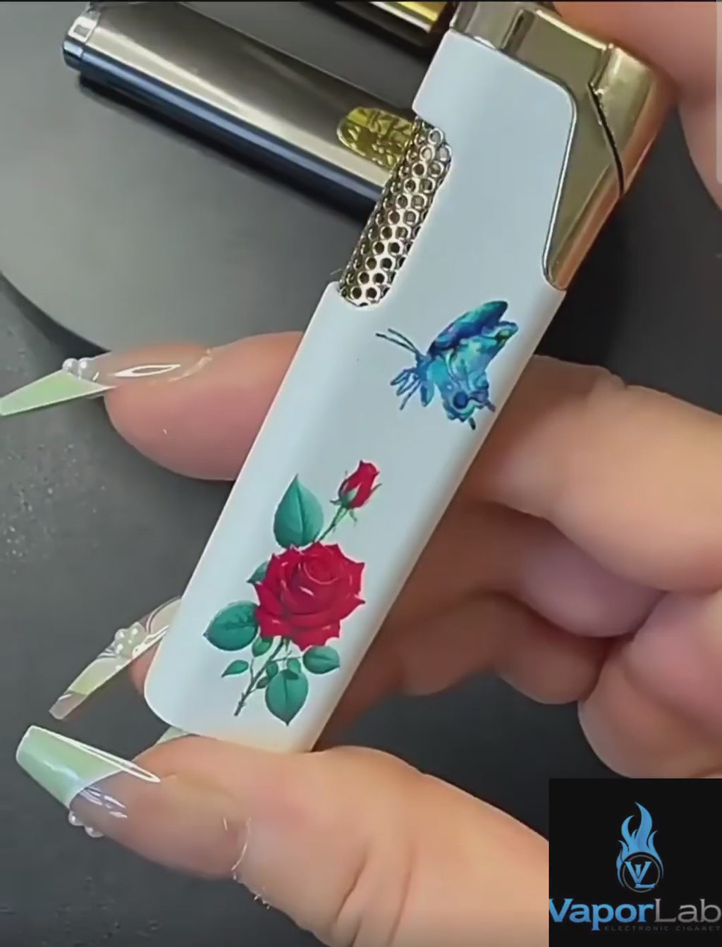 korek api pemantik bara merah slim mini design mewah elegant refillable gas red torch lighter windproof