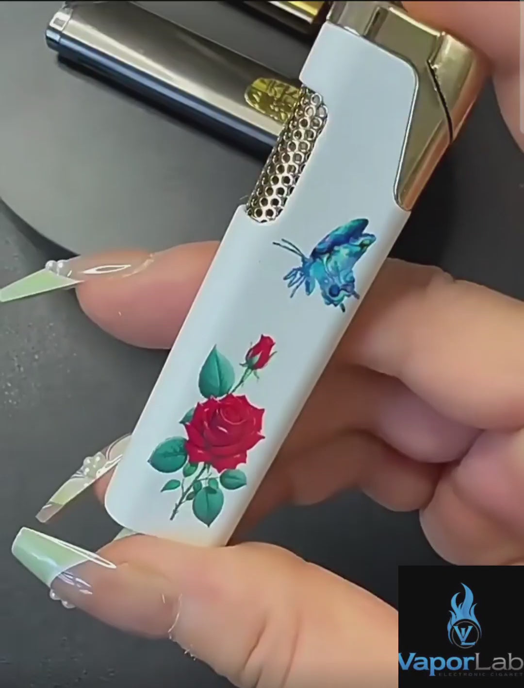 korek api pemantik bara merah slim mini design mewah elegant refillable gas red torch lighter windproof