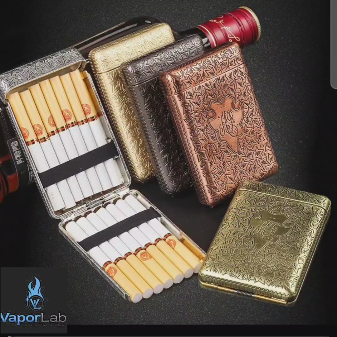 kotak tempat simpan rokok slim atau reguler size vintage metal cigarette case model peaky blinders retro metal design