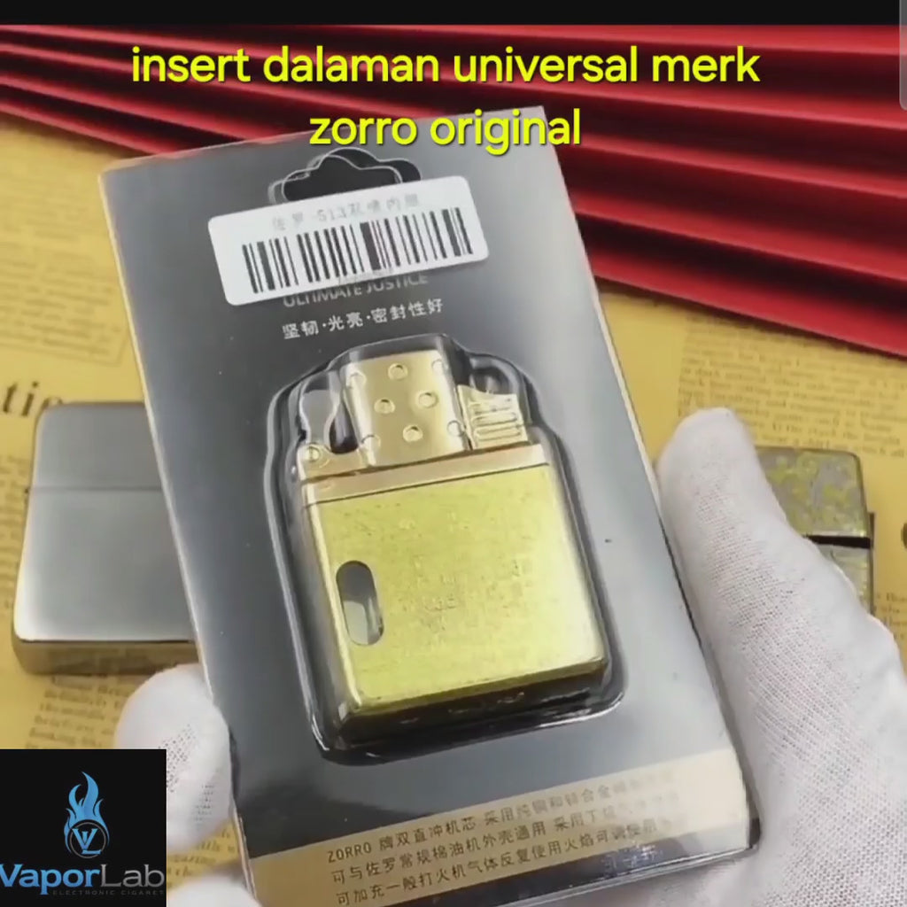 insert dalaman merk zorro original dengan korek api bara las untuk pengganti korek api model sipo replacement insert with refillable gas jet torch lighter